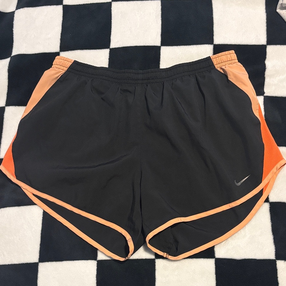 Nike Women's Athletic Shorts in Black and Orange
